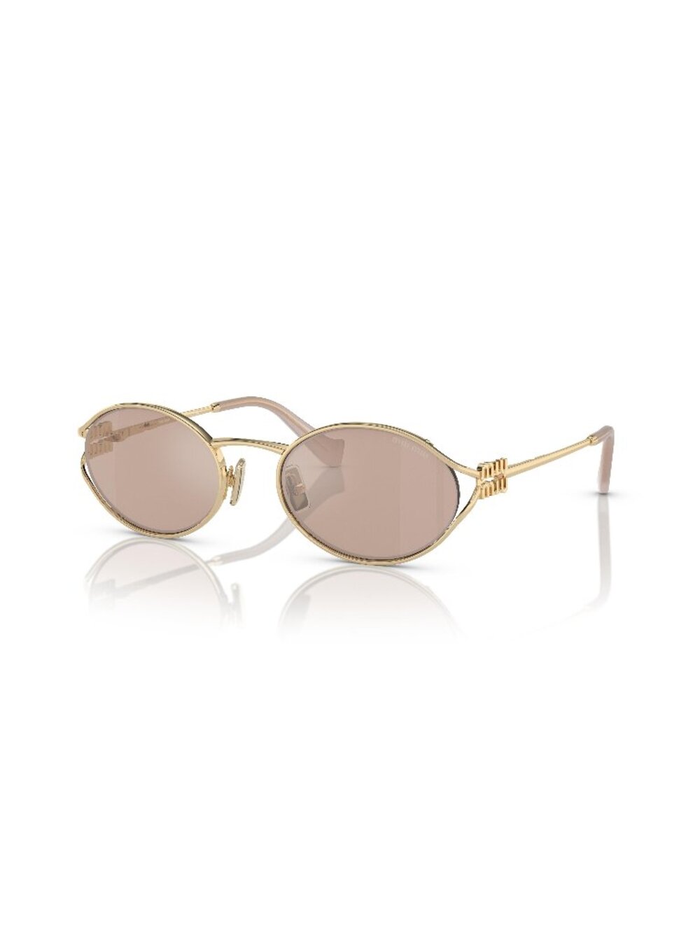 New Miu Miu Women's Sunglasses Gold Round Lens Metal Frame MU 52YS ZVN20F 54